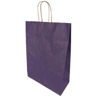 Imagem de Sacola LC Liso Papel Kraft Natural Alça Natural - Roxo 23,5x10x31,5 c/10un