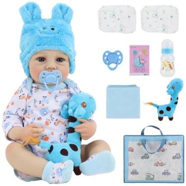 Imagem de Boneca Reborn, Boneca Bebê Reborn Macia e Realista, 48 cm, Banhável, Vem com Sacola de Presente e Toalha de Banho, Adequada como Presente para Crianças de 3 Anos ou Mais