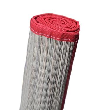 Imagem de Esteira de Praia Canga de Palha Verão Pé na Areia Piquenique Camping Natural Tapete Dobrável (Vermelho)