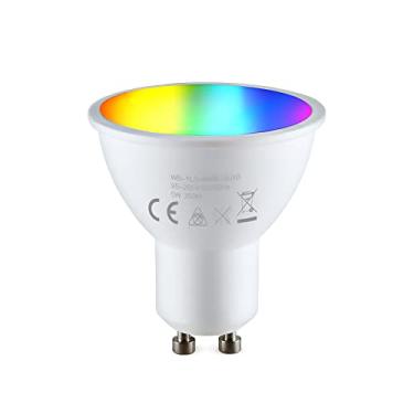 Imagem de Lâmpada WiFi 5W Holofote sem fio interno 2800K-6200K RGB Luz LED colorida Copo Controle remoto por aplicativo Controle de voz compatível com casa/Alexa
