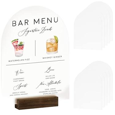 Imagem de JINMURY Placa acrílica de arco fosco em branco de 20 x 25 cm, pacote com 10 folhas de acrílico em branco, 1/20.3 cm de espessura, placa de acrílico para bar de casamento, decoração de centros de mesa