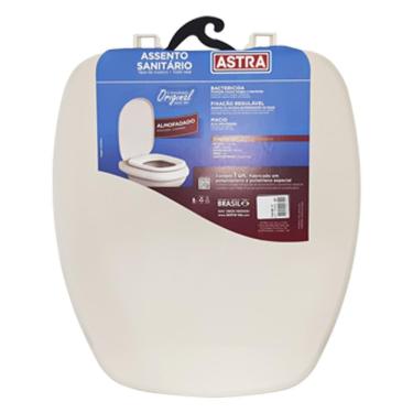 Imagem de Assento Sanitário Almofadado Astra Thema Biscuit Bege Claro para vaso Incepa