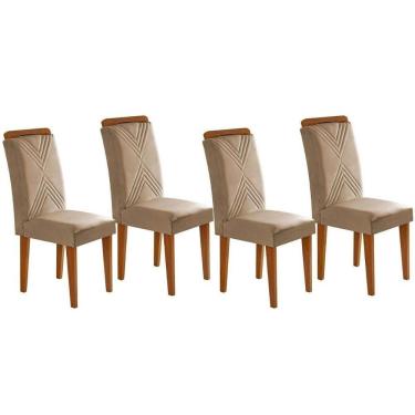 Imagem de Kit 2 Cadeiras De Cozinha Amsterdã 4 Un Capuccino-linho Bege Turim - Rufato