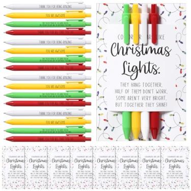 Imagem de Sayglossy 150 peças de presentes de Natal a granel para colegas de trabalho, canetas esferográficas de agradecimento de funcionários com vales-presente de agradecimento para colegas de trabalho e