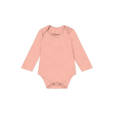 Imagem de Body bebê unissex manga longa em cotton Brandili-Rosa