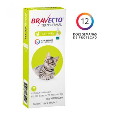Imagem de Antipulgas Transdermal MSD para Gatos 1,2 a 2,8kg 1und Bravecto