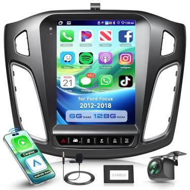 Imagem de Orderich Rádio de carro 6G + 128G para Ford Focus 2012-2018 com CarPlay sem fio Android Auto, tela sensível ao toque de 9,7 polegadas Android estéreo para carro com GPS WiFi Mirror Link SWC Bluetooth