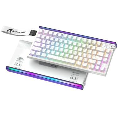 Imagem de ATTACK SHARK R85HE Teclado mecânico para jogos com fio,sensor Hall Effect de 75%,resposta rápida RGB,taxa de polling de 8K,precisão RT de 0,05mm,latência de 0,08ms,switches magnéticos(Contorno Branco)