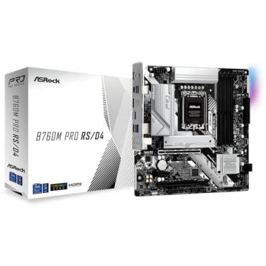 Imagem de ASRock Placa-mãe B760M Pro RS/D4, compatível com CPU Intel de 12ª e 13ª geração (LGA1700), chipset B760, placa-mãe DDR4 Micro ATX