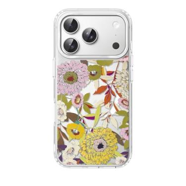 Imagem de FEWGEY Capa de telefone transparente para iPhone 17 Pro Max compatível com Magsafe, lindo design de flores florais gerbera à prova de choque, proteção resistente para mulheres, homens, meninas e