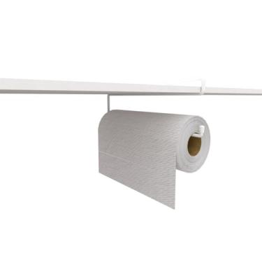 Imagem de Organizador com Encaixe para Papel Toalha sob Armário, Sistema Prático e Sem Furos, Acesso Fácil ao Rolo e Mais Espaço na Cozinha(PRETO)