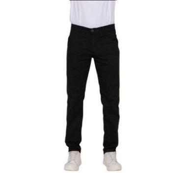 Imagem de Calça Social Sarja com Elastano Corte Alfaiataria Bolso Chino Plus Size-Masculino