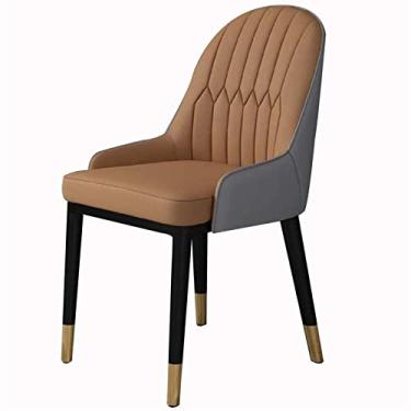 Imagem de Cadeira de jantar, cozinha, sala de jantar, móveis, cadeiras de couro sintético, cadeiras de jantar modernas de couro PU com encosto alto, assento macio, cadeiras de sala de estar, balcão de cozinha