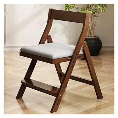 Imagem de Poltrona dobrável com assentos acolchoados retrô de madeira maciça empilhável com encosto e apoio de braço como cadeira de mesa acolchoada assento lounge design vintage