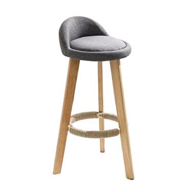 Imagem de GAORUIFENG Banquetas de bar altas modernas simples banqueta alta para casa cadeira de bar cadeira de bar redonda restaurante cozinha tecido almofada cadeira traseira balcão de cozinha banco de bar