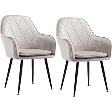 Imagem de Cadeira de jantar, cozinha, sala de jantar, móveis, cadeiras de jantar, conjunto de 2 cadeiras de cozinha, sala de jantar, sala de lazer, cadeiras de canto de veludo com encosto e assento acolchoado
