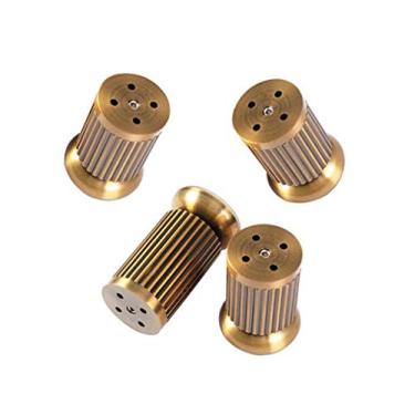 Imagem de SENNIAN Pernas de móveis, pés de sofá ajustáveis, pés de substituição de pernas de móveis de metal, pernas de mesa de centro listradas de cobre antigo, pés de armário, quatro carregados, acessórios de