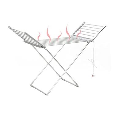 Imagem de EESCZVGBDX Aquecido s - Airer de roupas aquecidas para toalhas, lençóis, secador, elétrico, dobrável, eficiente, com interruptor de alimentação à prova d'água para fácil armazenamento, poupa energia