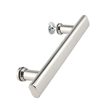 Imagem de Maçaneta de porta de chuveiro de vidro push pull de aço inoxidável para celeiro deslizante, puxador de barra de empurrar, maçaneta giratória resistente (tamanho: 350 mm)