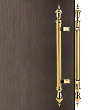 Imagem de Puxadores de porta estilo vintage costas com costas, barra de apoio de aço inoxidável para portas de portão/banco, conjuntos de ferragens de empunhadura de porta push-pull com acessórios de montagem