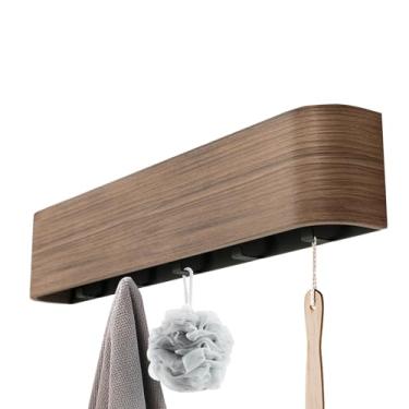 Imagem de Cabide para parede | Cabide de parede com ganchos dobráveis | Organizador de sem broca, cabide doméstico para guardar chaves, , bolsas, jaquetas, lenços, , chapéus, roupas