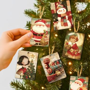 Imagem de Kit Natal Decoração Enfeite - Feito em Madeira - Modelo Natal Card - Natalino (Kit 16 Peças)