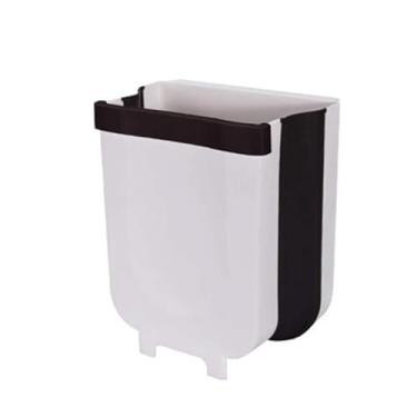 Imagem de ZABEES Mini lixeira de lixeira portátil para pendurar lixeira dobrável para pendurar sobre cozinha, gaveta, armário, quarto, banheiro