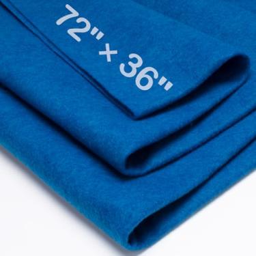 Imagem de XSEINO Tecido de feltro grande azul royal 182.9 cm x 91.4 cm (2 jardas quadradas), folha de tecido de feltro macio de 1,4 mm de espessura para artesanato, cores da série azul, tecido não tecido macio