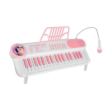 Imagem de YIJU Piano eletrônico com microfone, teclado musical digital para crianças de 3, 4, 5 e 6 anos, Branco