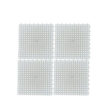 Imagem de Kit 4 Pisos Emborrachados Antiderrapantes 30x30 cm para Banheiro e Sauna(Branco)