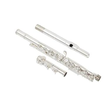 Imagem de Flauta Profissional Níquel Branco Cobre Aberto Chave C 16 Furos Instrumento Banhado a Prata com Caixa e Acessórios Flauta Alto