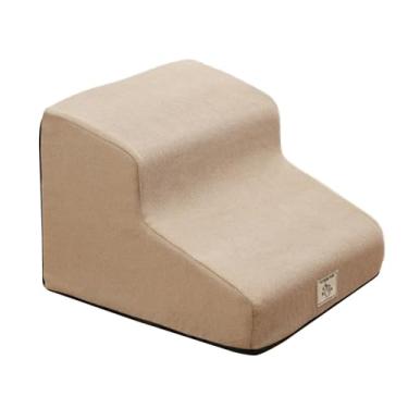 Imagem de Fenteer Escada para cães de 2 degraus, portátil, antiderrapante, removível e lavável, para animais de estimação, para cães mais velhos, rampa para animais de, Cáqui