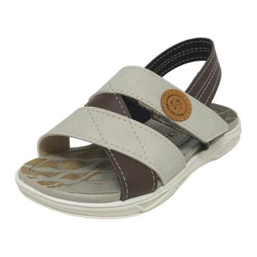 Imagem de Sandalia Infantil Menino Facil Calce Conforto Molekinho, Pinhao, Branc