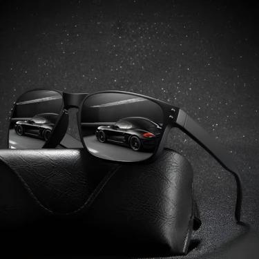 Imagem de Óculos de Sol Square Masculino Polarizado Estilo Moderno e Proteção UV