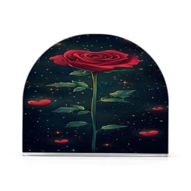 Imagem de Qilmy Porta-guardanapos de rosas do dia dos namorados para mesas - porta-guardanapos para cozinha, porta-guardanapos de mesa, porta-guardanapos de coquetel, porta-guardanapos moderno, guardanapos de