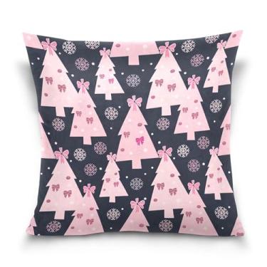 Imagem de Burbuja Capas de almofada 45,7 x 45,7 cm, árvore de Natal de veludo macio, capa decorativa para sofá, sofá, sala de estar, quarto