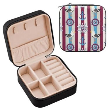 Imagem de YETTASBIN Caixa de joias de gaivotas para adolescentes, meninas, mulheres, presente de aniversário, Natal, caixa de armazenamento portátil de couro PU, mini estojo de joias de viagem para colar
