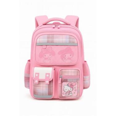 Imagem de Mochila Feminina Infantil Rosa Com Divisórias E Estampa - Mimos Pet