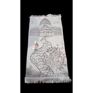 Imagem de Pintura DIY – Tapete de oração muçulmano para crianças, educacional com canetas coloridas de tecido, atividade Ramadã, presente Eid, atividade de aniversário (Palestina Al Aqsa)