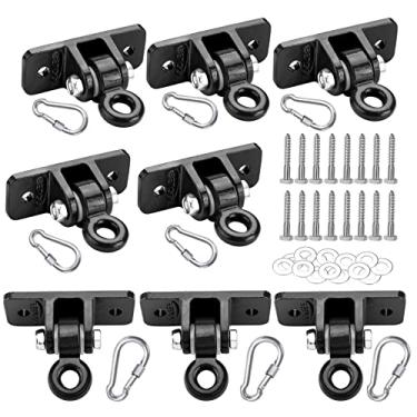 Imagem de BETOOLL Heavy Duty Swing Hangers Swing Set Hardware Playground Porch Yoga Seat Trapeze Wooden Sets Indoor Outdoor Set Black of 8