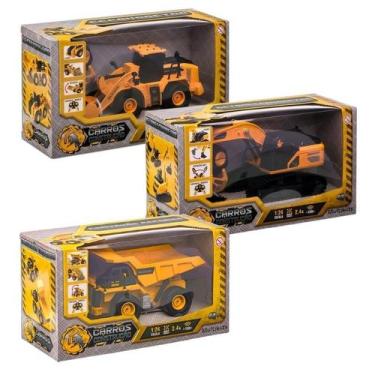 Imagem de Kit Veículos de Construção Trator Caminhão Controle Remoto Multikids