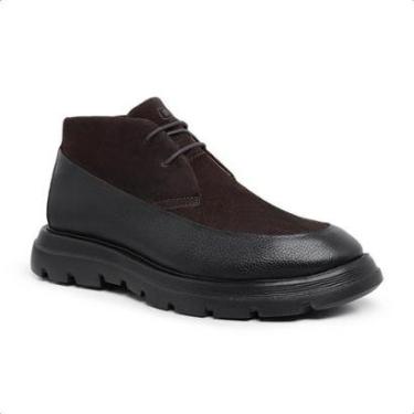 Imagem de Bota Masculina Malbork Couro Preto e Camurça Marrom e Solado Tratorado 029005MP-Masculino