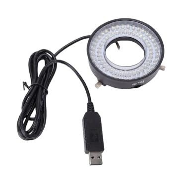 Imagem de Zyyini Anel de Luz LED para Microscópio USB de 72 LED, Fonte de Luz de Brilho Ajustável de 6 W Com Roda de Brilho Com Diâmetro de Lente de 5,5 Cm para Microscópios Estéreo de