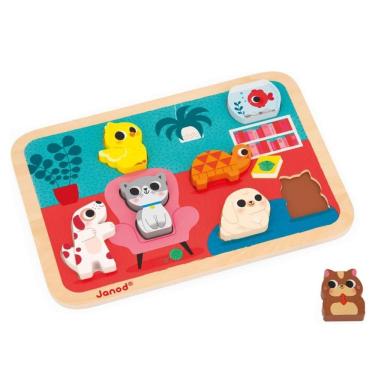 Imagem de Encaixa Formas 3D Animais De Estimação - Janod