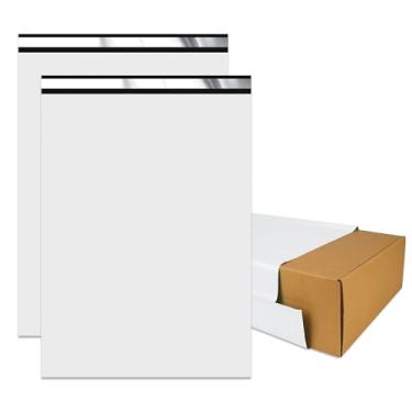 Imagem de Vapulcio Envelopes de poliéster 48 x 61 cm, 10 peças, envelopes de plástico branco com espessura de 2,36 mm, sacos de envio impermeáveis e resistentes a rasgos para roupas, sacos de poliéster