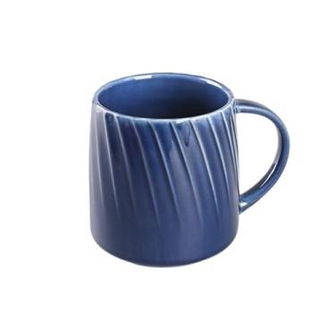 Imagem de Caneca de chá Caneca de cerâmica simples, xícara café, retrô, da manhã, casa Xícaras de café(Blue)