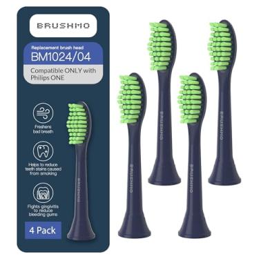 Imagem de Brushmo Cabeças de escova de dentes de substituição compatíveis com escova de dentes Philips Sonicare One, para HY1100 Midnight Navy Blue BH1022/04 cabeça de escova (azul marinho) pacote com 4