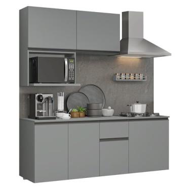 Imagem de Armário de Cozinha Compacta 180 cm Suspensa Cinza Nice Madesa 03