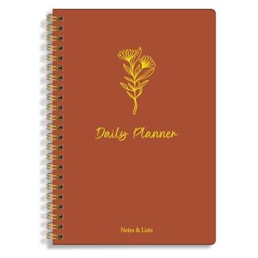 Imagem de Agenda diária sem data – Caderno de lista de tarefas com horários de hora em hora, 15 cm x 21,8 cm, agenda estética para organizar tarefas e compromissos, agenda A5 para trabalho, escola e escritório