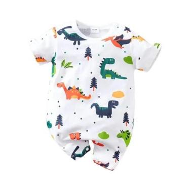 Imagem de Macacão De Algodão Com Estampa De Dinossauro Para Bebês Recém-nascidos
